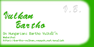 vulkan bartho business card